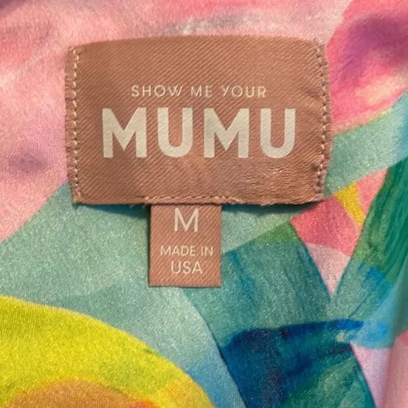 Show Me Your Mumu Jasmine Halter Mini Dress Burst Luxe Satin M - Picture 4 of 9